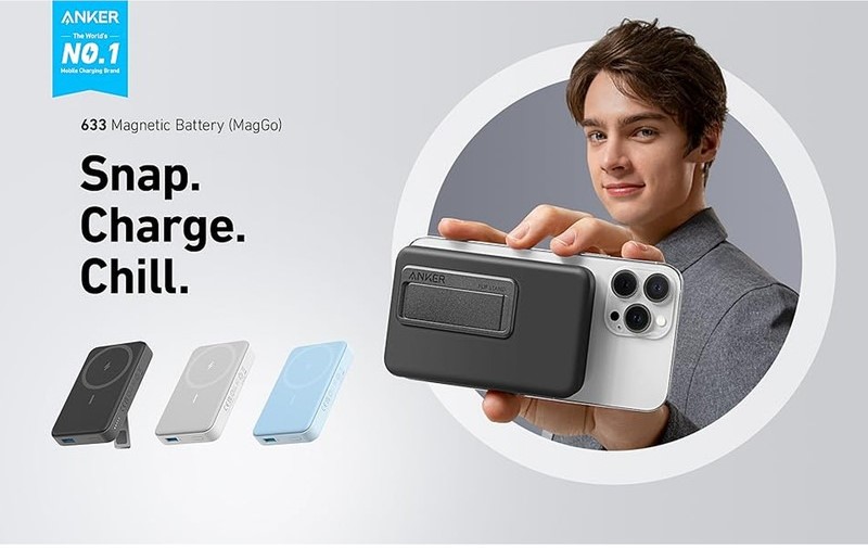 پاوربانک انکر مدل Anker MagGo Powerbank 10000mAh A1652 2 Anker MagGo Powerbank 10000mAh A1652 9 1