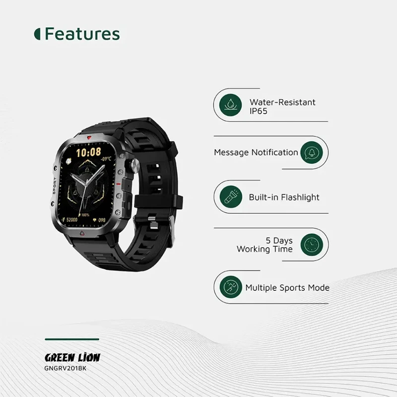 b4ef4f54cc04e6573137ef47806fa5c1b86b73b3_1763297783 ساعت هوشمند گرین لاین Green Lion Gravix Smart Watch - Image 5